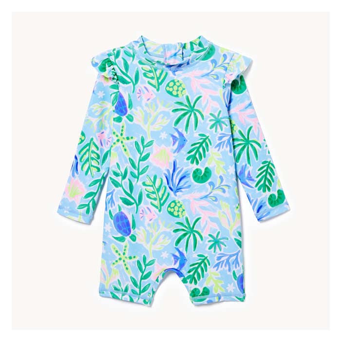 Baby Girls' Rash Guard Swimsuit